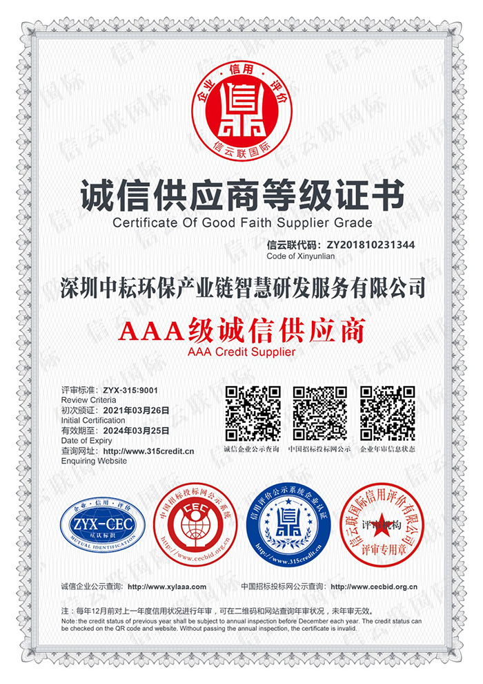 AAA级诚信供应商